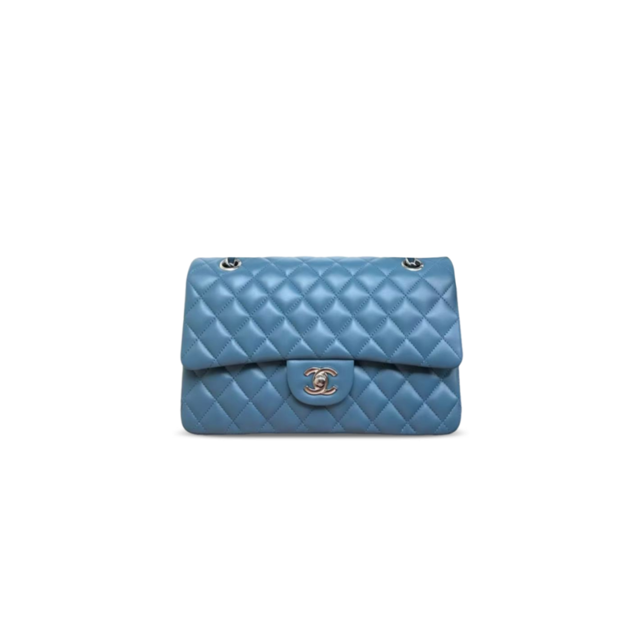 CHANEL MEDIUM CLASSIC FLAP BAG BLUE (25*15*7cm)